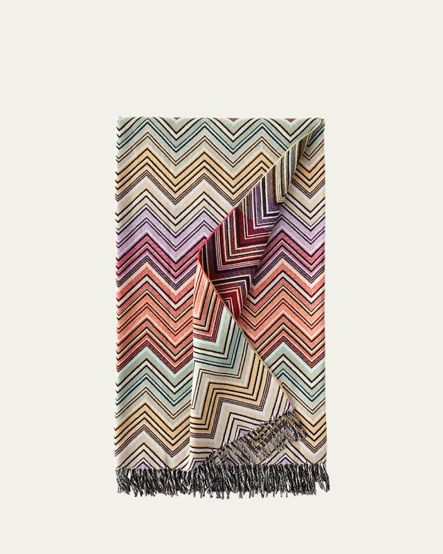 Perseo Zigzag Wool/Cashmere Throw, 51" x 75"